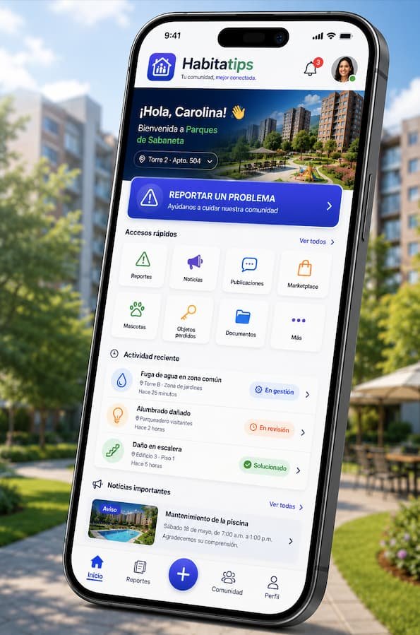 Plataforma digital Habitatips para residentes y administración